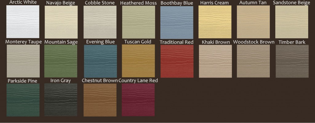 Hardie Plank Colour Palette